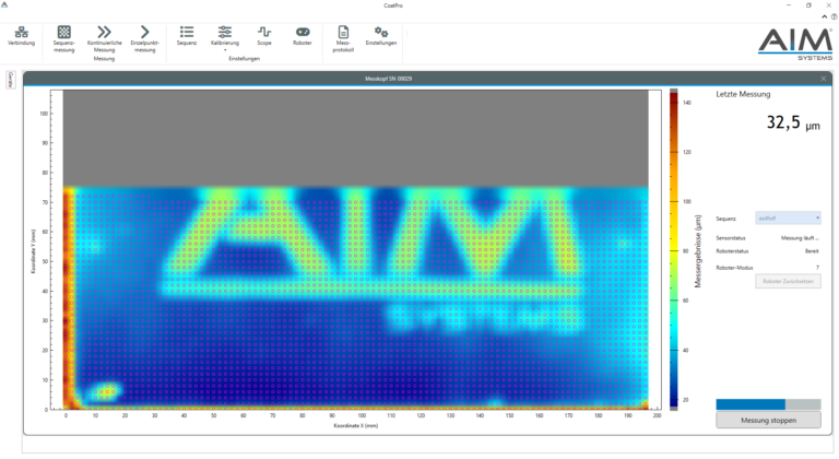 Robotergeführte Flächenmessung