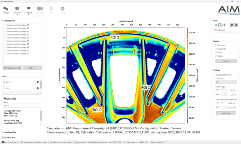 Softwareoberfläche CoatPro XD